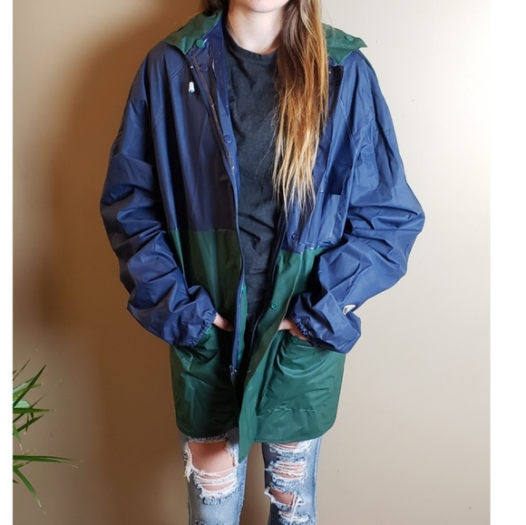 Other - Cedar key 100% PVC color block rain coat jacket